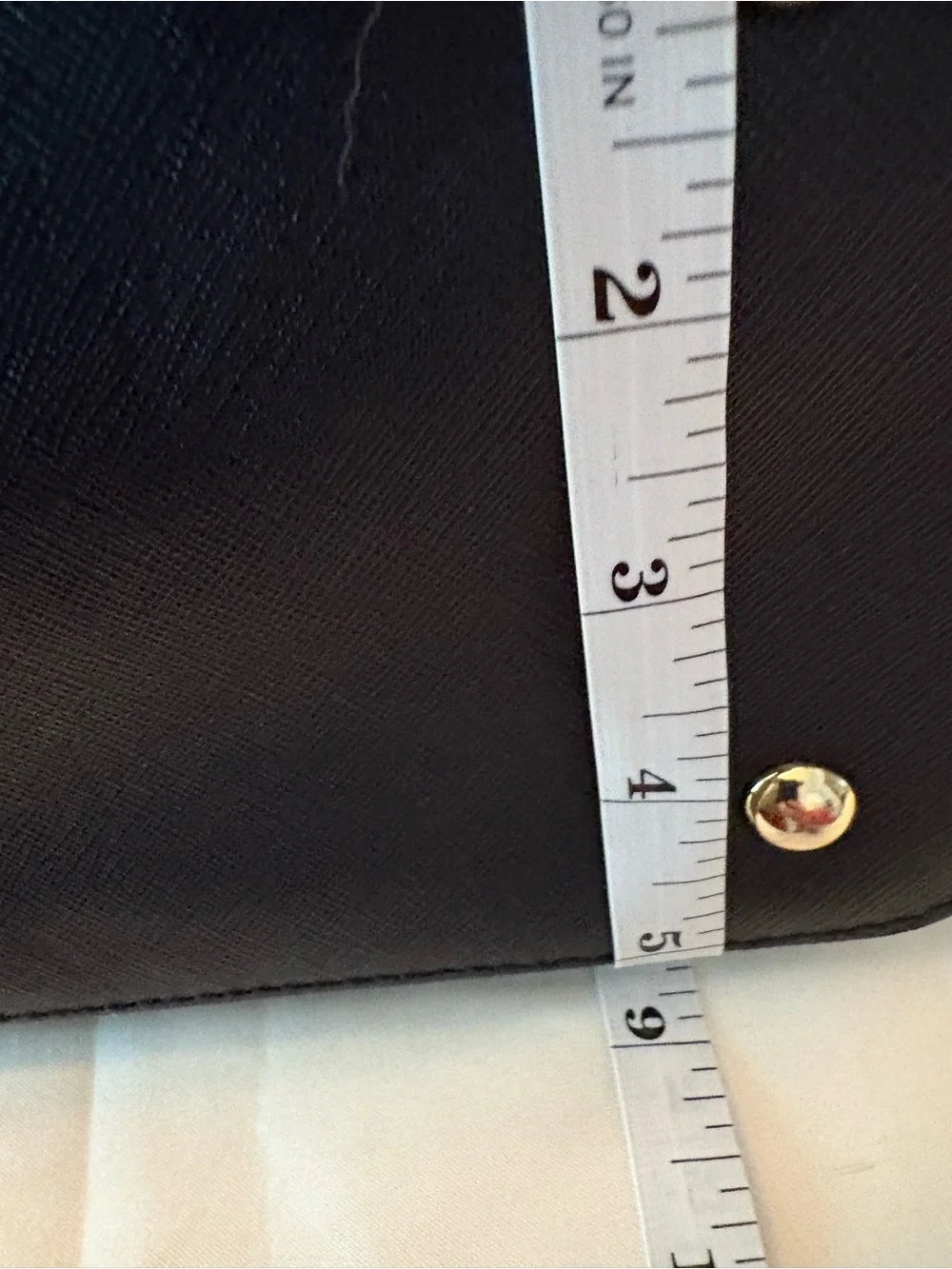 Michael Kors Black Saffiano Leather Tote with Gold Chain Detail